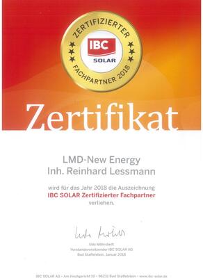 Zertifikat IBC Solar