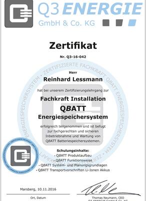 Zertifikat Q3 ENERGIE